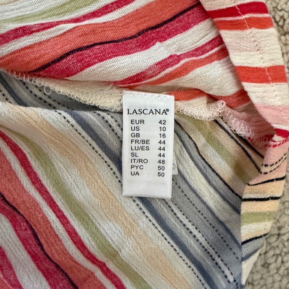 Lascana Striped Swim Cover Up Mini Dress Womens Size 10 Multicolor Beachwear NWT - Picture 8 of 10